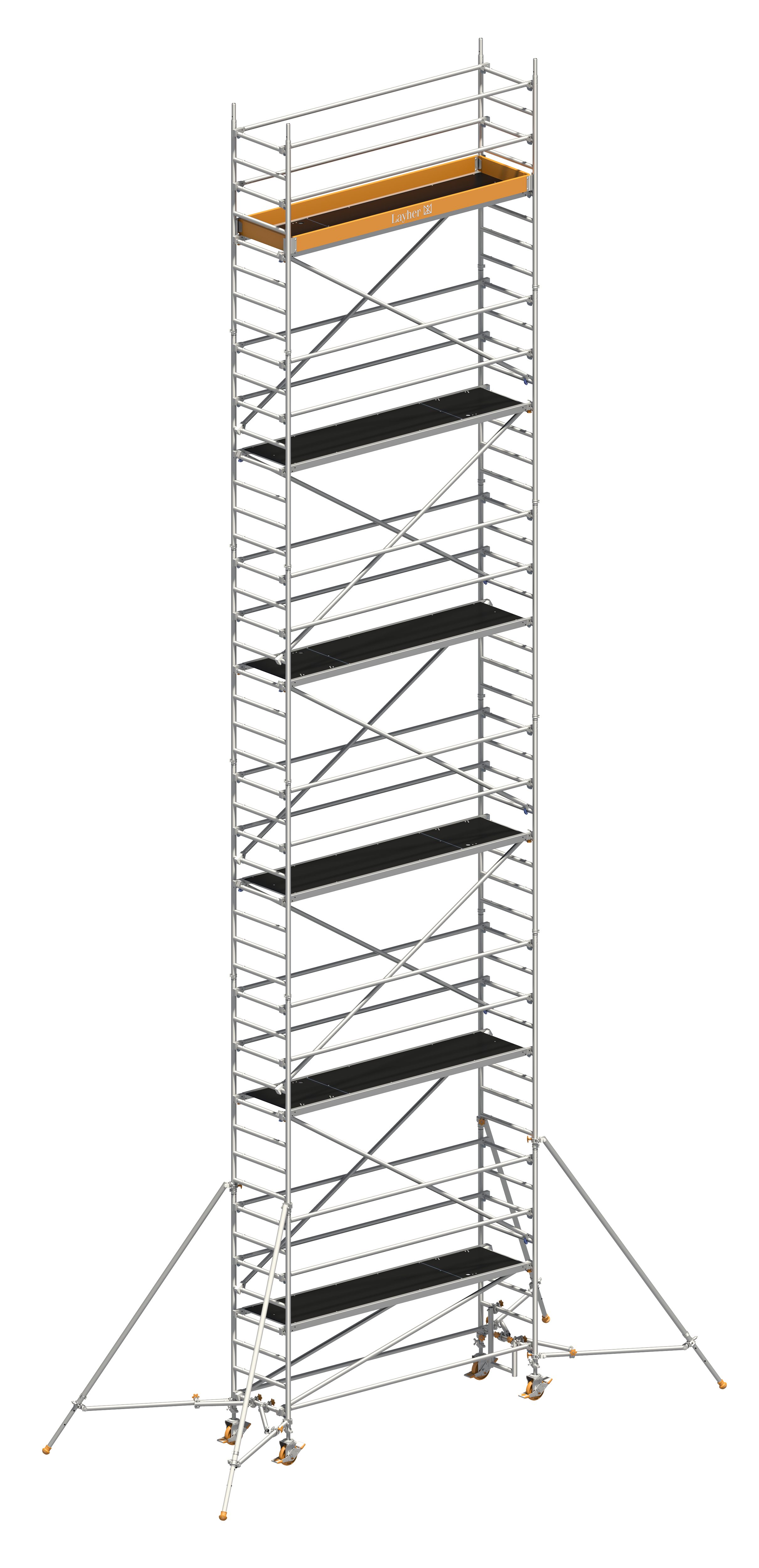 Uni Standard P2 mit Gerüststützen ausziehbar, AH 13,20 m Uni Standard P2, mit Gerüststützen, ausziehbar, Arbeitshöhe 6,20 m