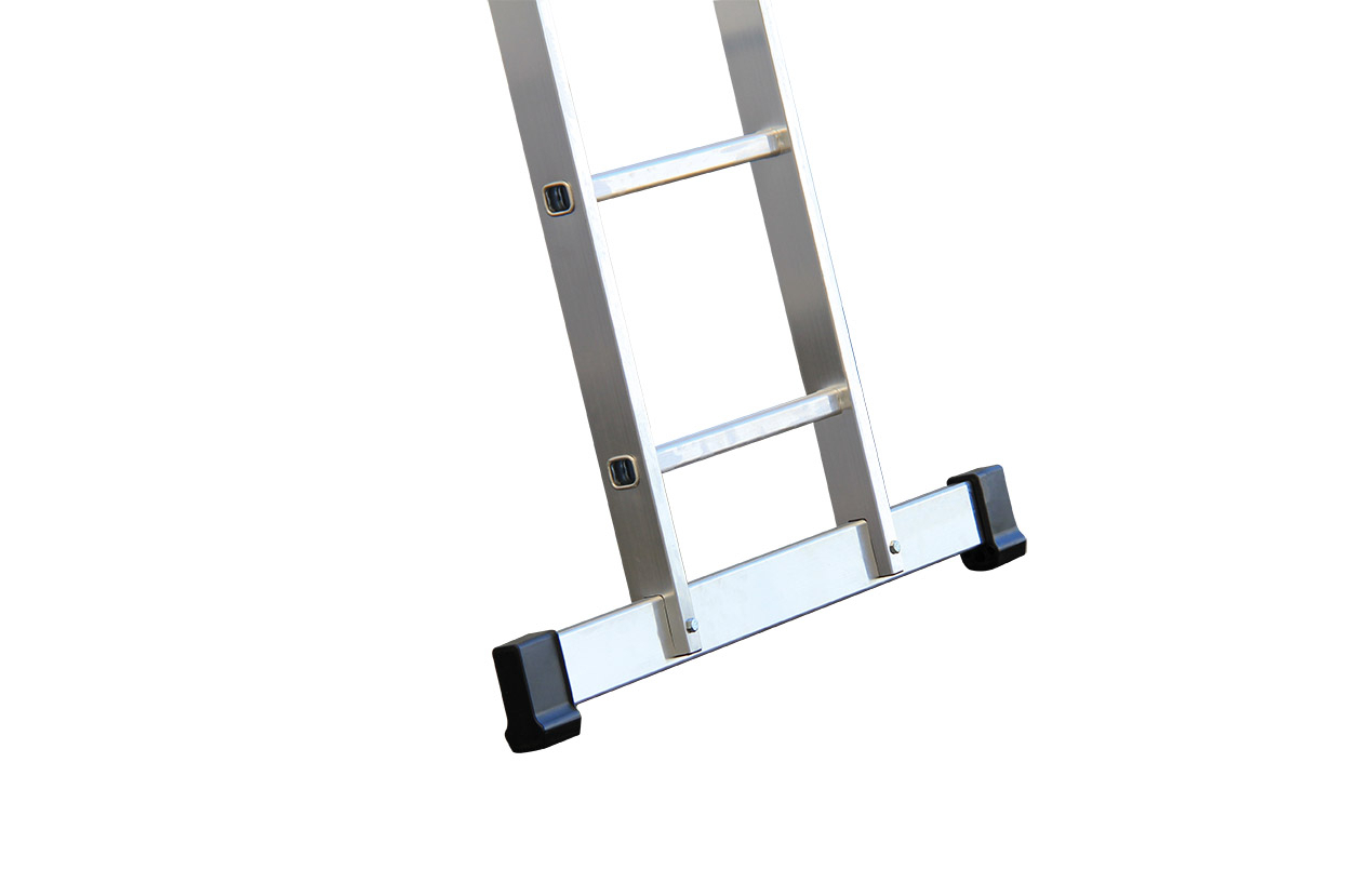 Aluminium-Seilzugleiter 2-teilig mit Standard-Traverse - 2x14 Sprossen