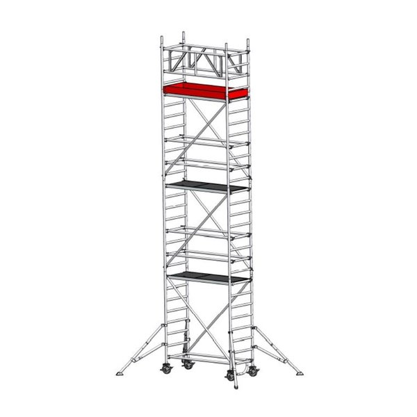 Gerüsttyp 9511 (Plattform 0,75 x 1,80) mit Auslegern - Arbeitshöhe 12,35 m Gerüsttyp 9511 (Plattform 0,75 x 1,80) mit Auslegern - Arbeitshöhe 12,35 m