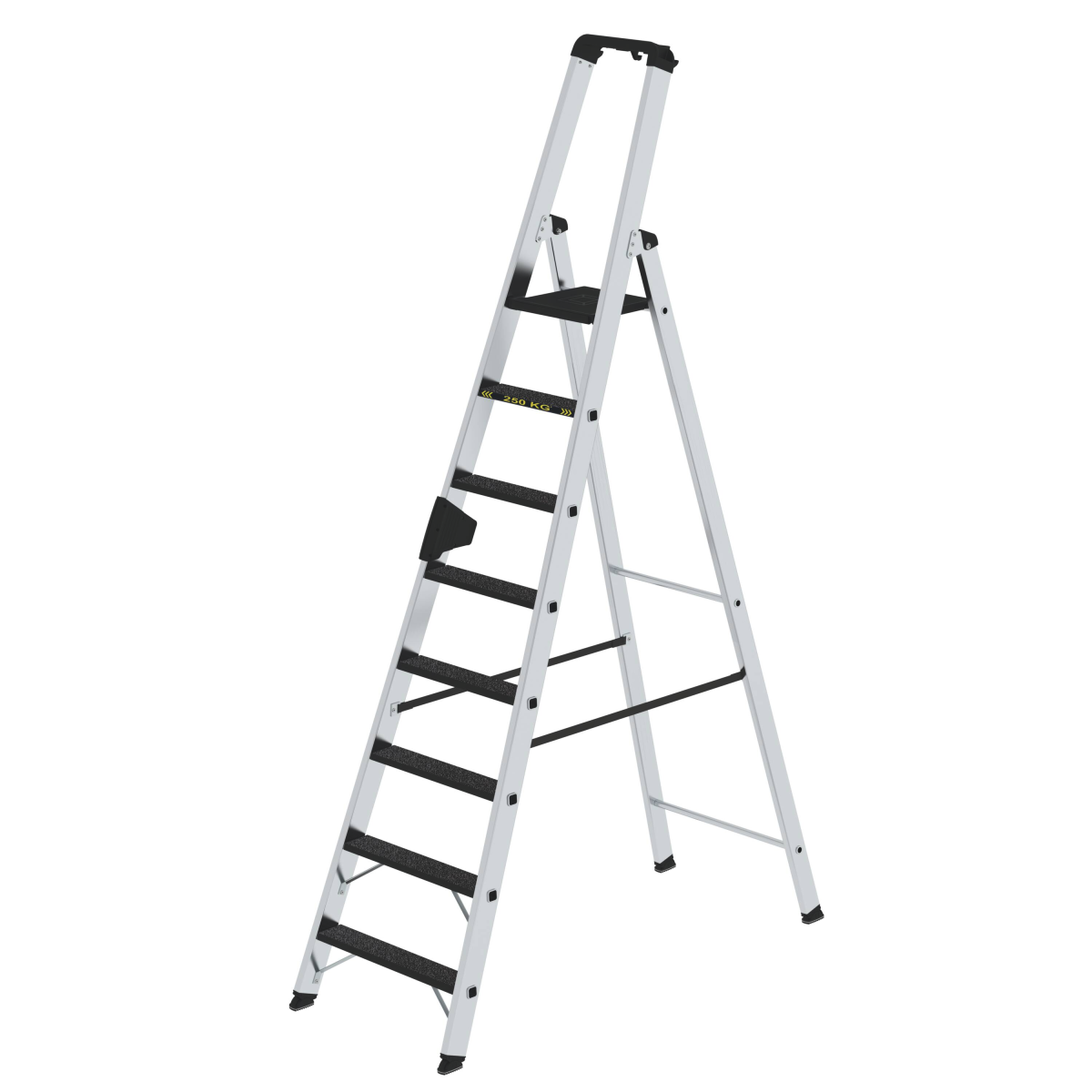 Strufen-Stehleiter, 250 kg, einseitig begehbar, mit clip-step R13, 8 Stufen Stufen-Stehleiter, 250 kg, einseitig begehbar mit clip-step R13, 3 Stufen