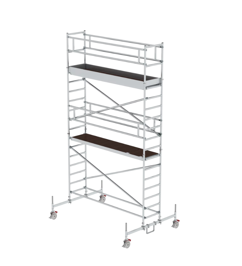 Aluminium-Rollgerüst mit Fahrbalken, Gerüstgröße 0,75 m x 3,00 m, Standhöhe 2,51 m Aluminium-Rollgerüst mit Fahrbalken, Gerüstgröße 0,75 m x 3,00 m, Standhöhe 2,51 m