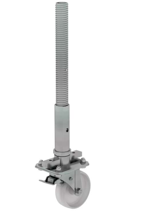 Lenkrolle mit Feststellbremse und Spindel (300 mm), Durchmesser 125 mm