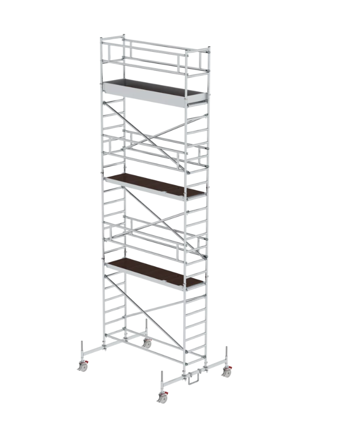 Aluminium-Rollgerüst mit Fahrbalken, Gerüstgröße 0,75 m x 3,00 m, Standhöhe 2,51 m Aluminium-Rollgerüst mit Fahrbalken, Gerüstgröße 0,75 m x 3,00 m, Standhöhe 2,51 m