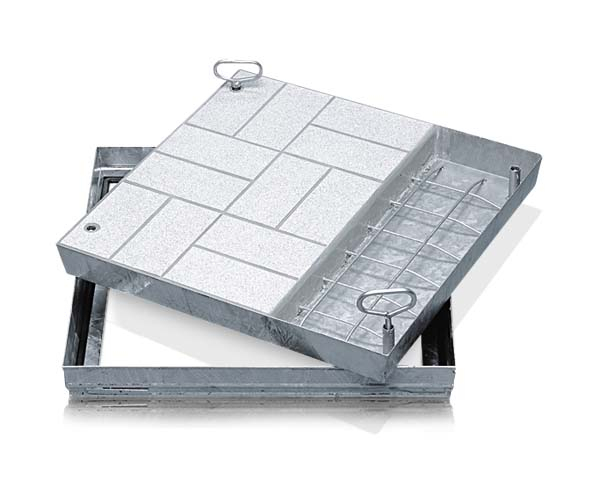 Schachtabdeckung, Schachtmaß 450 x 450 mm, Stahl verzinkt