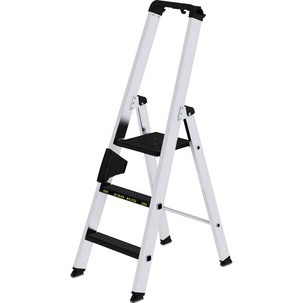 Strufen-Stehleiter, 250 kg, einseitig begehbar, mit clip-step R13, 3 Stufen Stufen-Stehleiter, 250 kg, einseitig begehbar mit clip-step R13, 3 Stufen