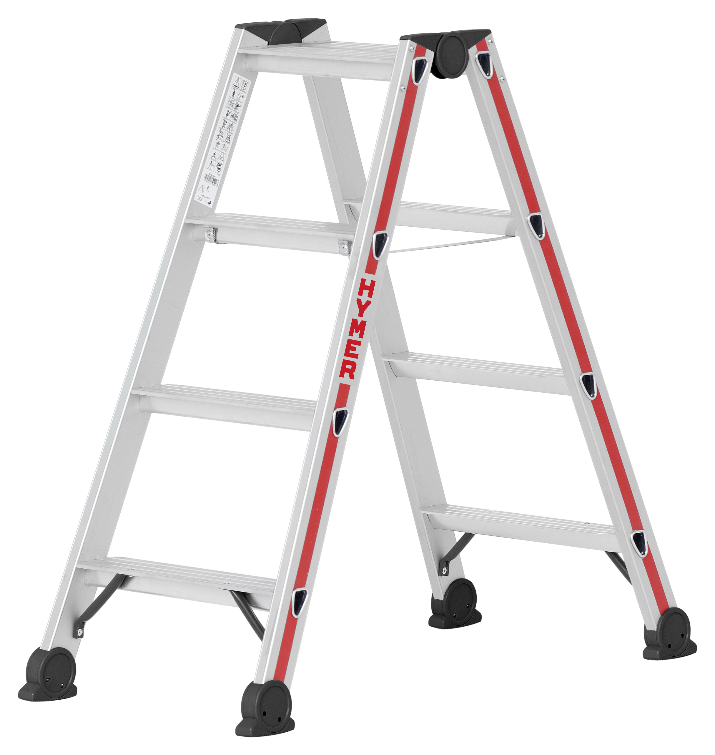 Stufenstehleiter, beidseitig begehbar - 2x3 Stufen