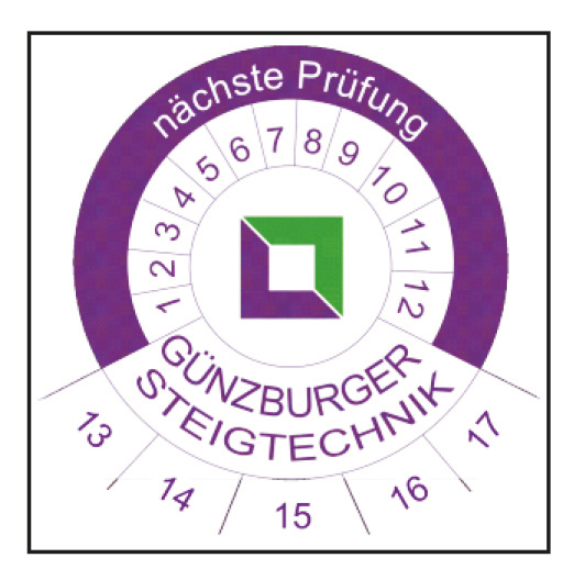 Produktaufkleber Prüfplakette 