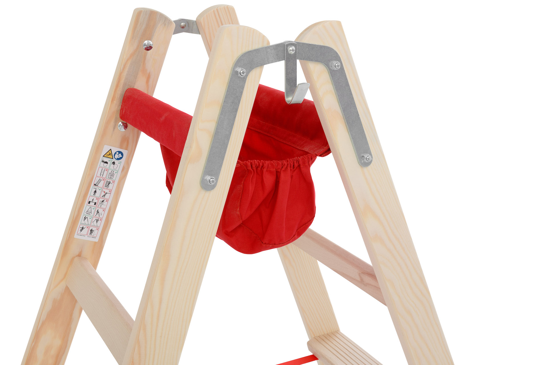 Holz-Stufenstehleiter, beidseitig begehbar - 2x5 Stufen