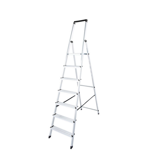 DIY Alu-Haushaltsleiter mit Sicherheitsbrücke, 4 Stufen