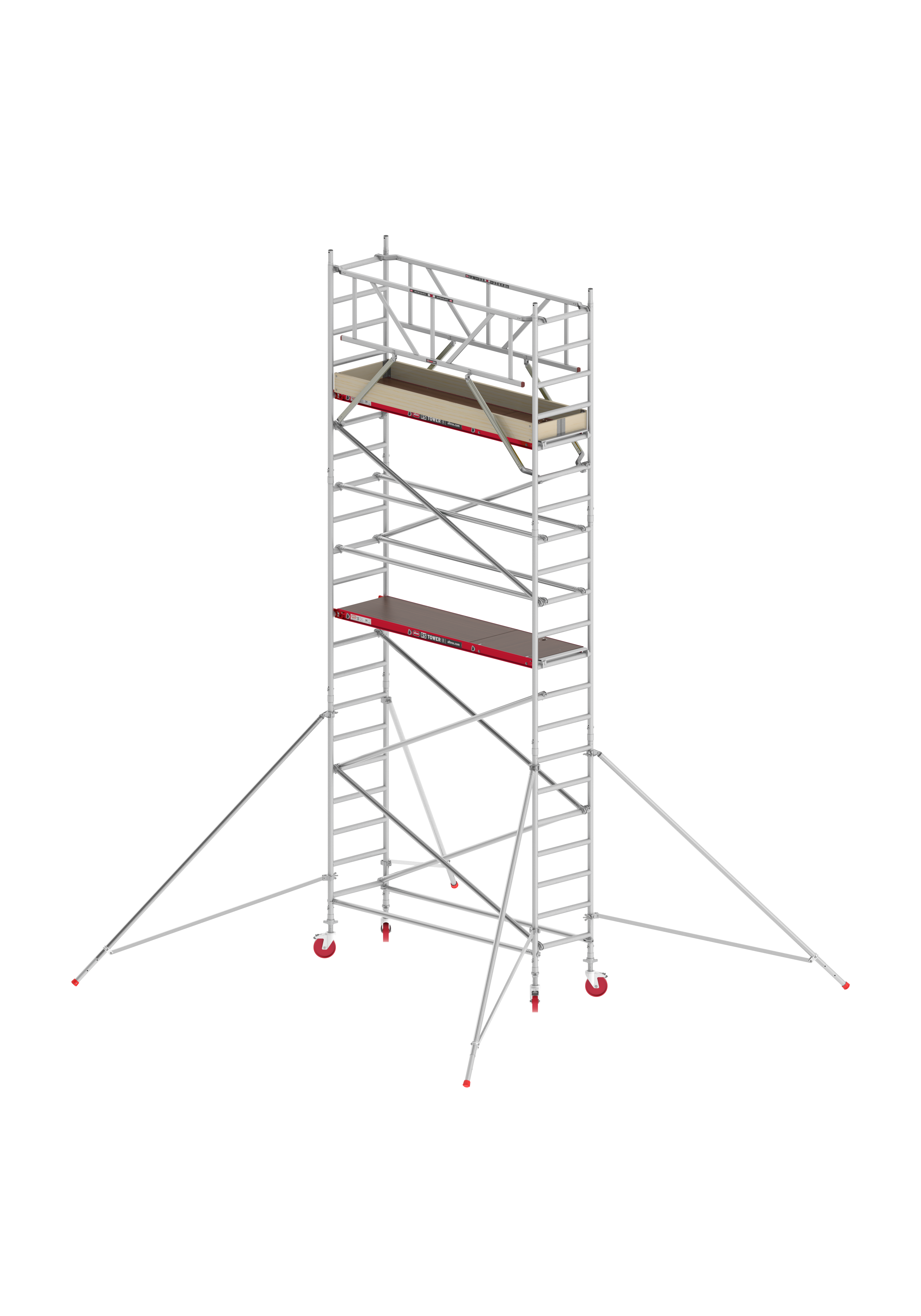 FAHRGERÜST RS Tower 41 schmal - Breit 0,75 m Holz Länge 1,85m Standhöhe 2,20m