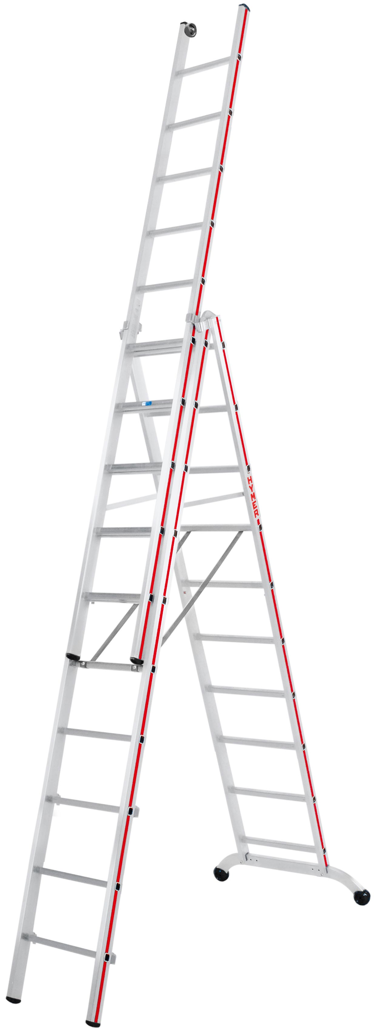 Mehrzweckleiter, dreiteilig - 3x12 Sprossen