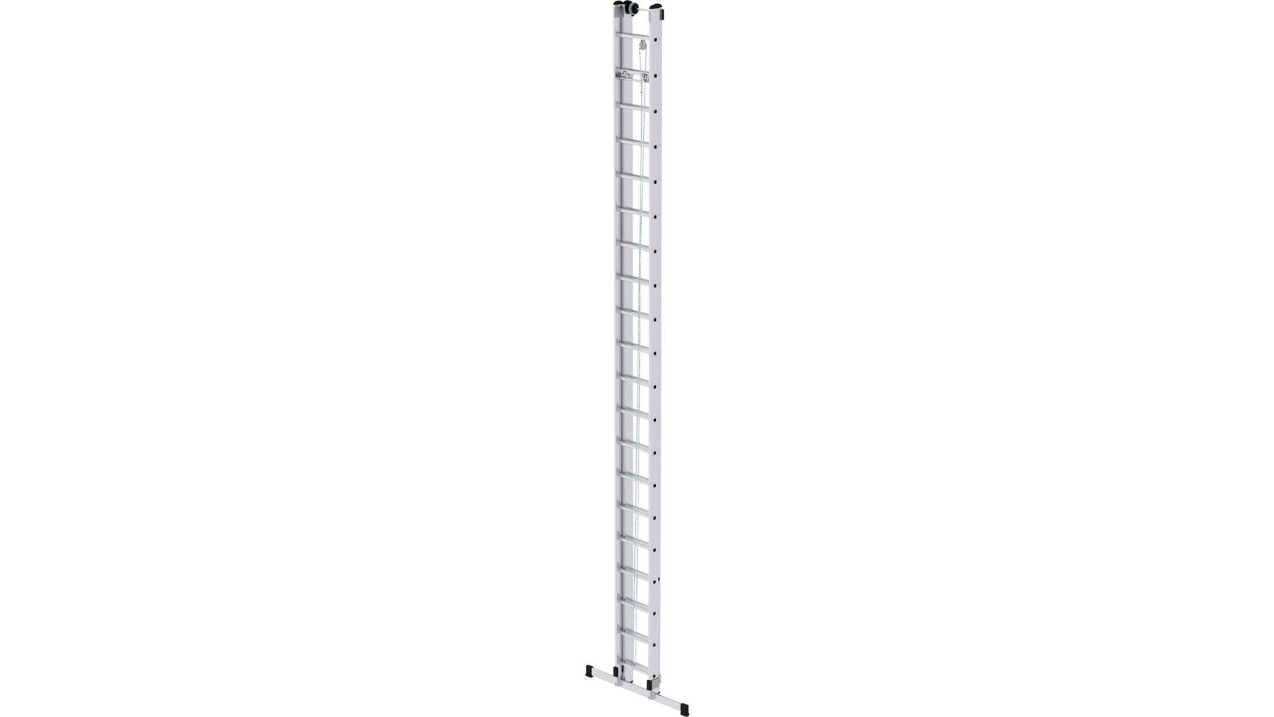 Aluminium-Seilzugleiter 2-teilig mit Standard-Traverse, 2x20 Sprossen Aluminium-Seilzugleiter 2-teilig mit Standard-Traverse - 2x14 Sprossen