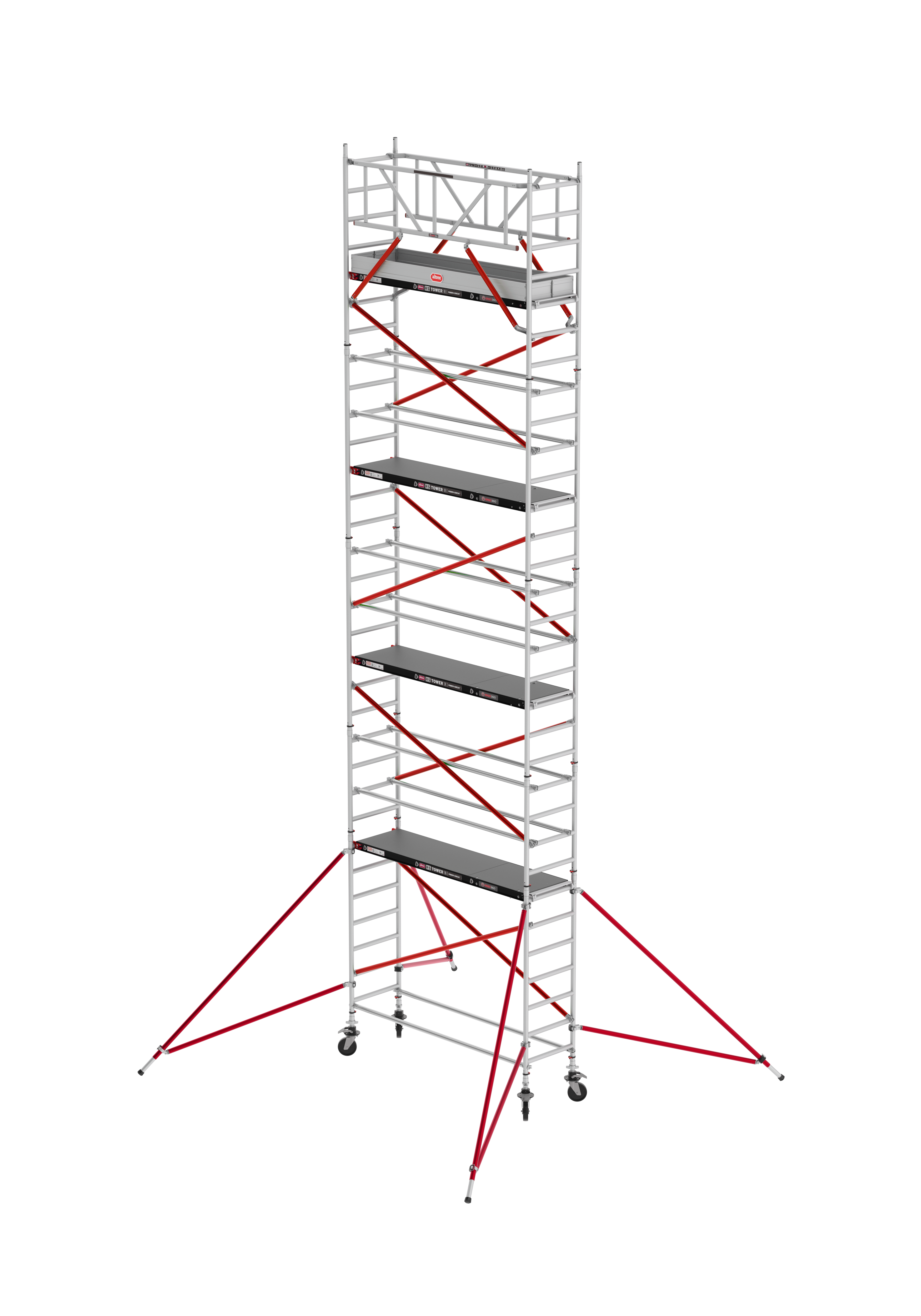 FAHRGERÜST RS TOWER 51 - schmal 0.75 m Fiber-Deck Länge 1,85 m Standhöhehöhe 3,20m