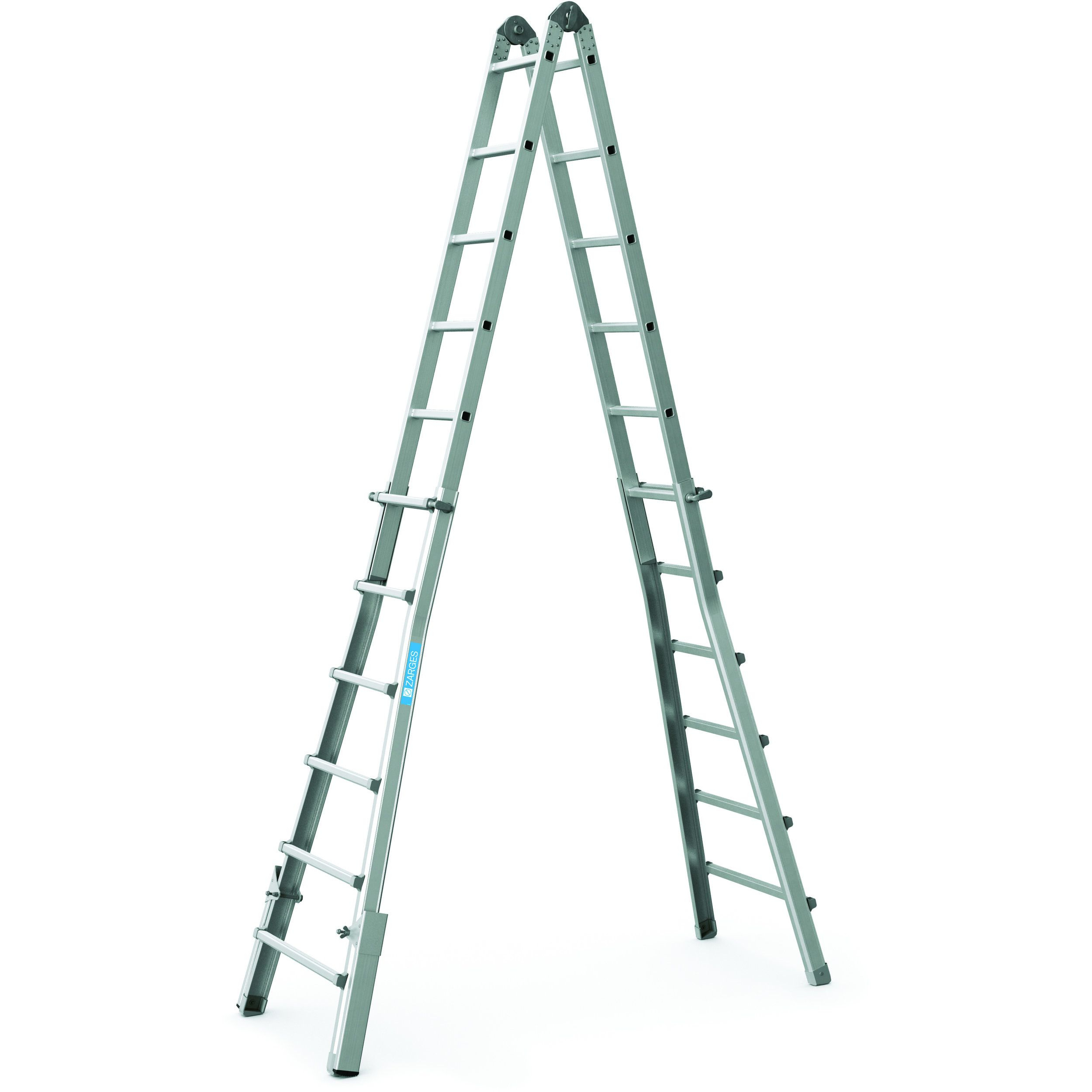Zarges, Variomax V, Gebördelte Teleskop-Mehrzweckleiter, 4-teilig, 4x6 Sprossen/Stufen, 41385 Variomax V, Gebördelte Teleskop-Mehrzweckleiter, 4-teilig, 4x6 Sprossen