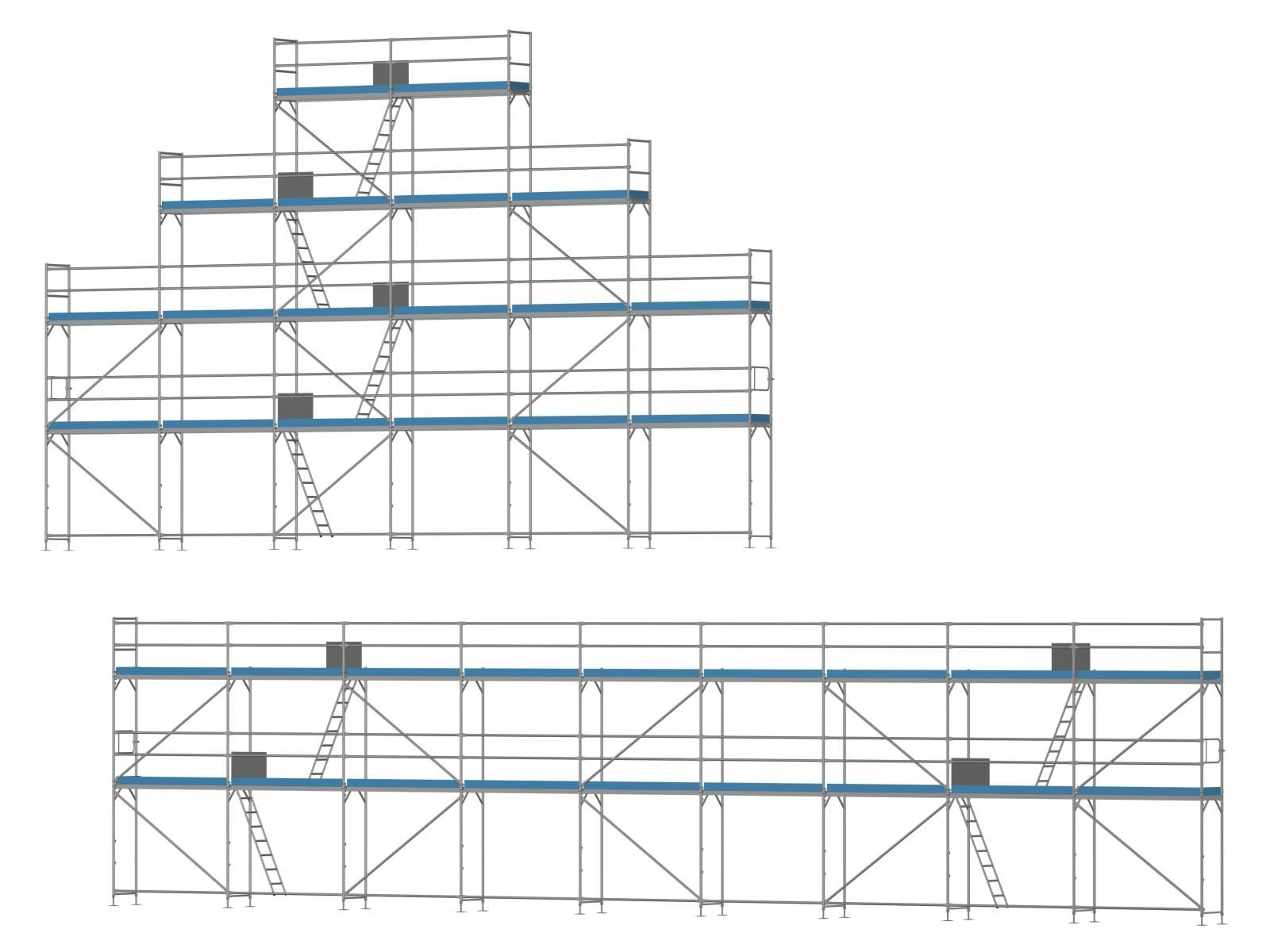 Giebelgerüst maxi PLUS Komplett - 2,5 m Felder