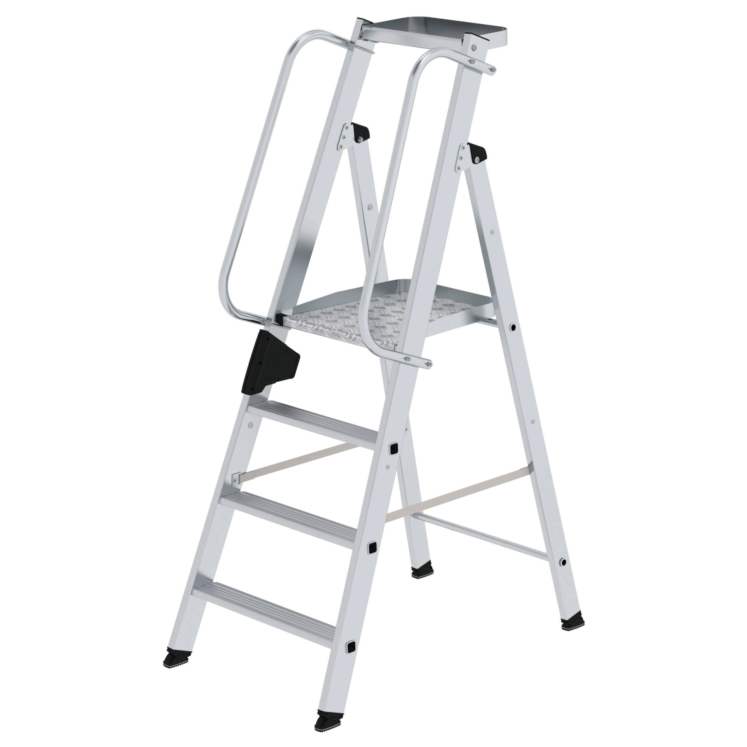 Aluminium-Stehleiter, einseitig begehbar, 5 Stufen Aluminium-Stehleiter, einseitig begehbar, 5 Stufen