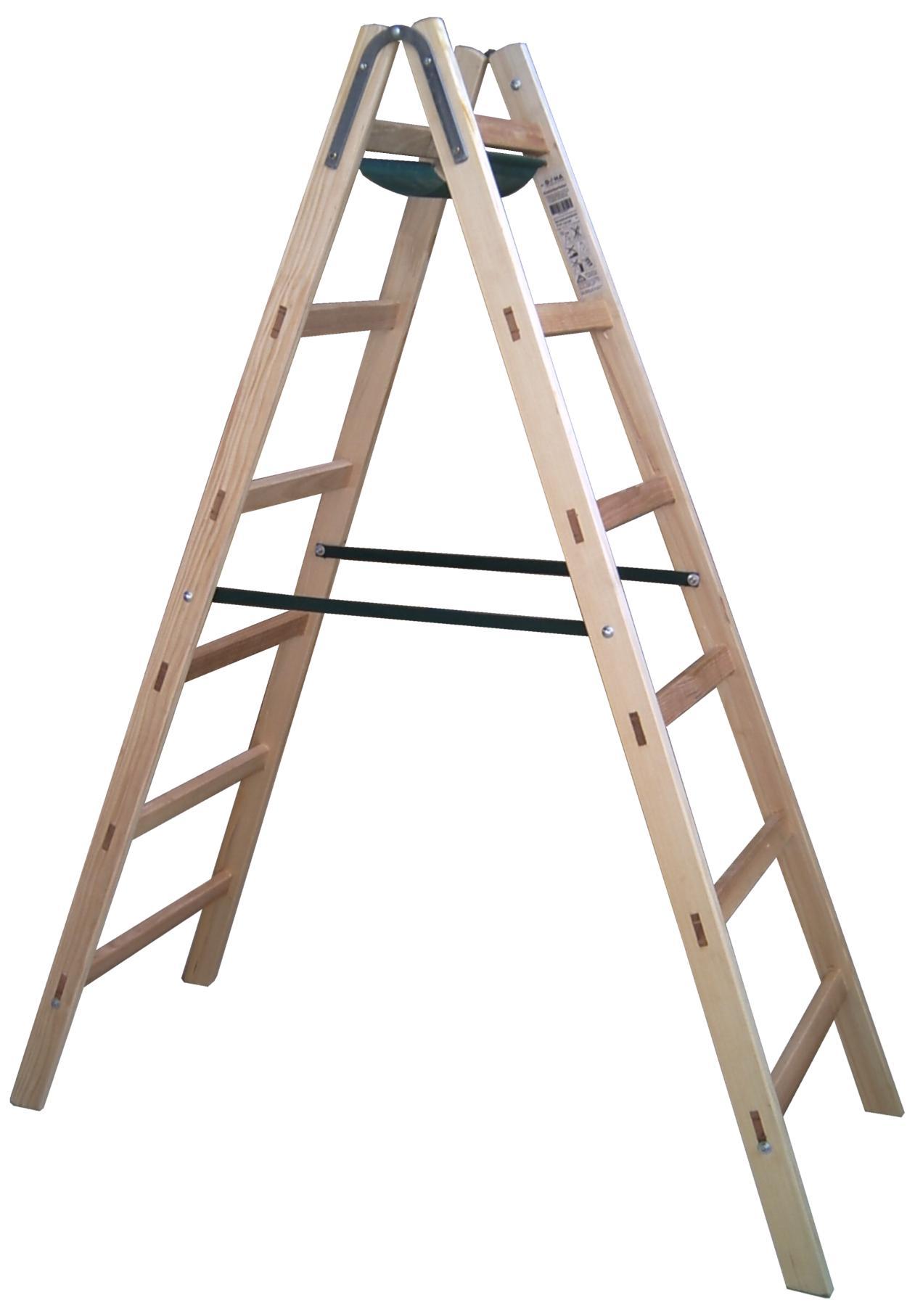 Sprossenstehleiter, 2x4 Sprossen, 1,26 m hoch mit Werkzeugtasche