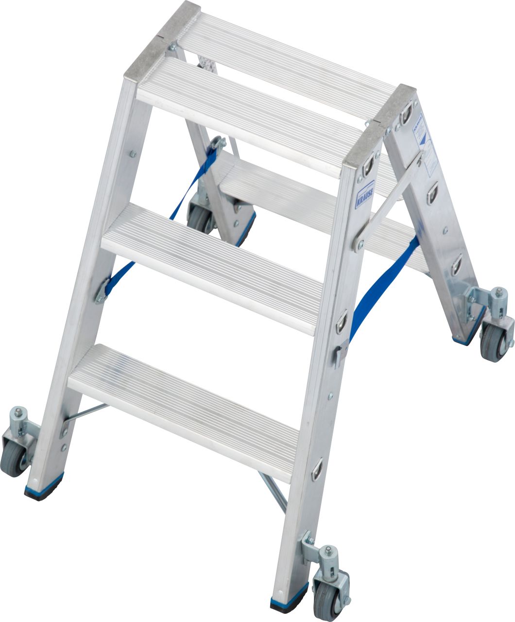 Stabilo Stufen-Doppelleiter, fahrbar 2x3 Stufen