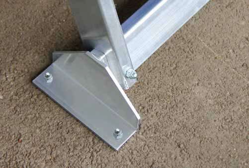 Aluminium-Podesttreppe, einseitig begehbar, stationär, 4 Stufen