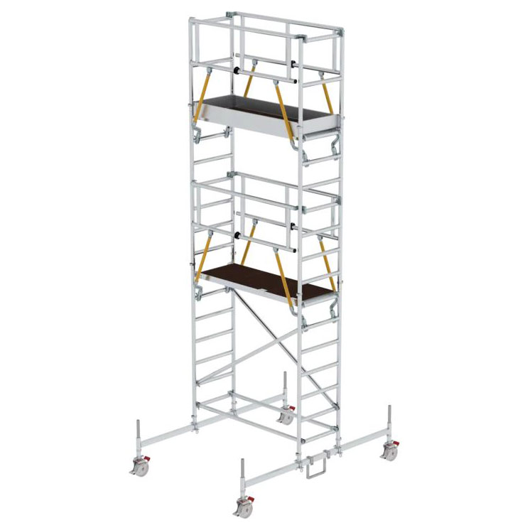 Rollgerüst SG mit Fahrbalken Plattformgröße 1,80 x 0,75 m Arbeitshöhe 9,74 m Rollgerüst SG mit Fahrbalken Plattformgröße 1,80 x 0,75 m Arbeitshöhe 9,74 m