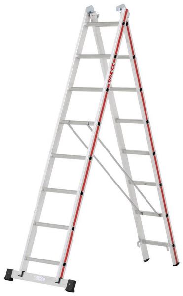 Mehrzweckleiter, zweiteilig - 2x8 Sprossen