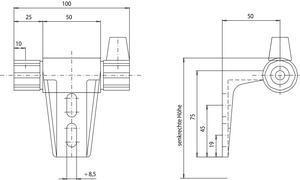 Halter mit Endanschlag rechts, silber, G-30311 Halter mit Endanschlag rechts, silber