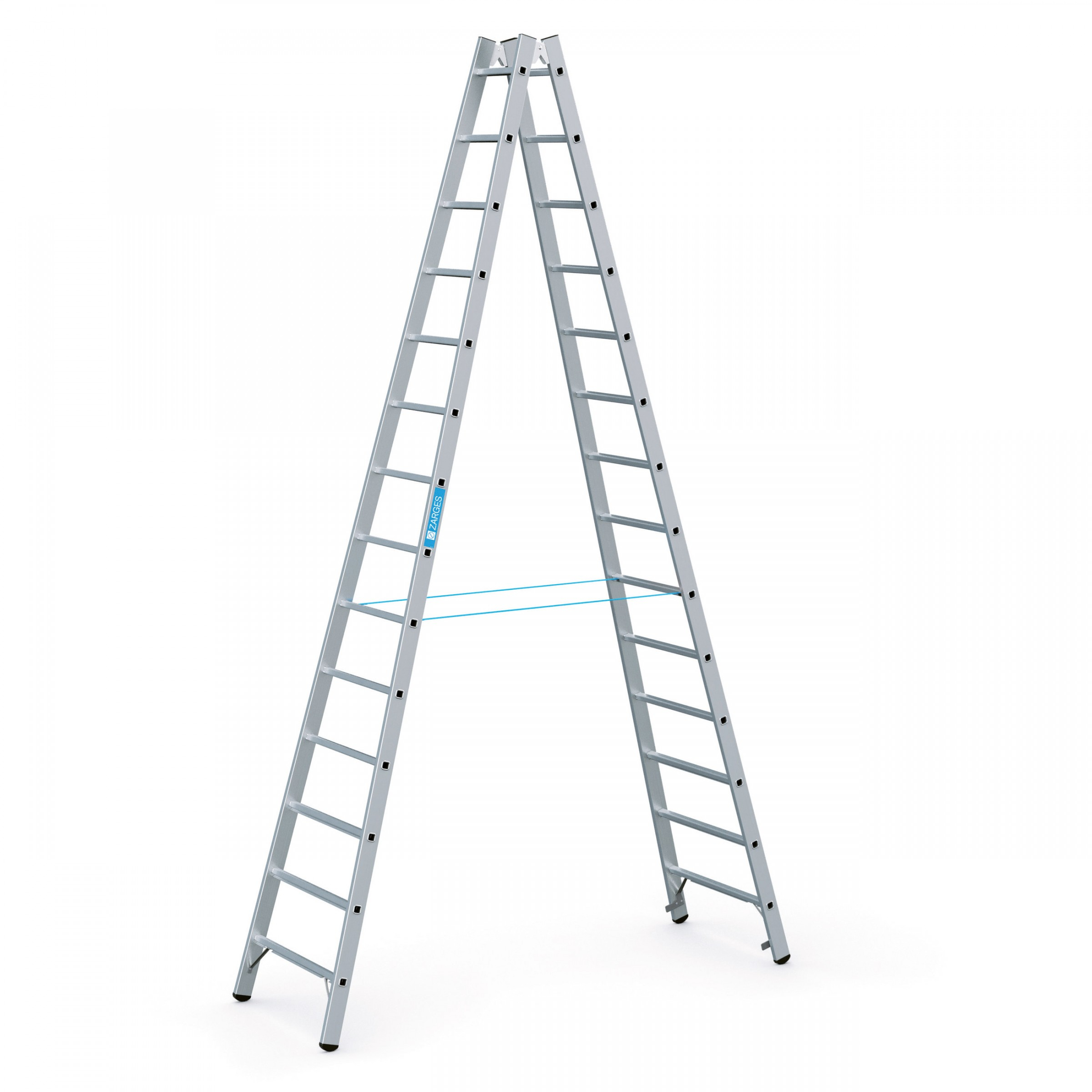 Coni B, gebördelte Sprossen-Stehleiter, 2x5 Sprossen