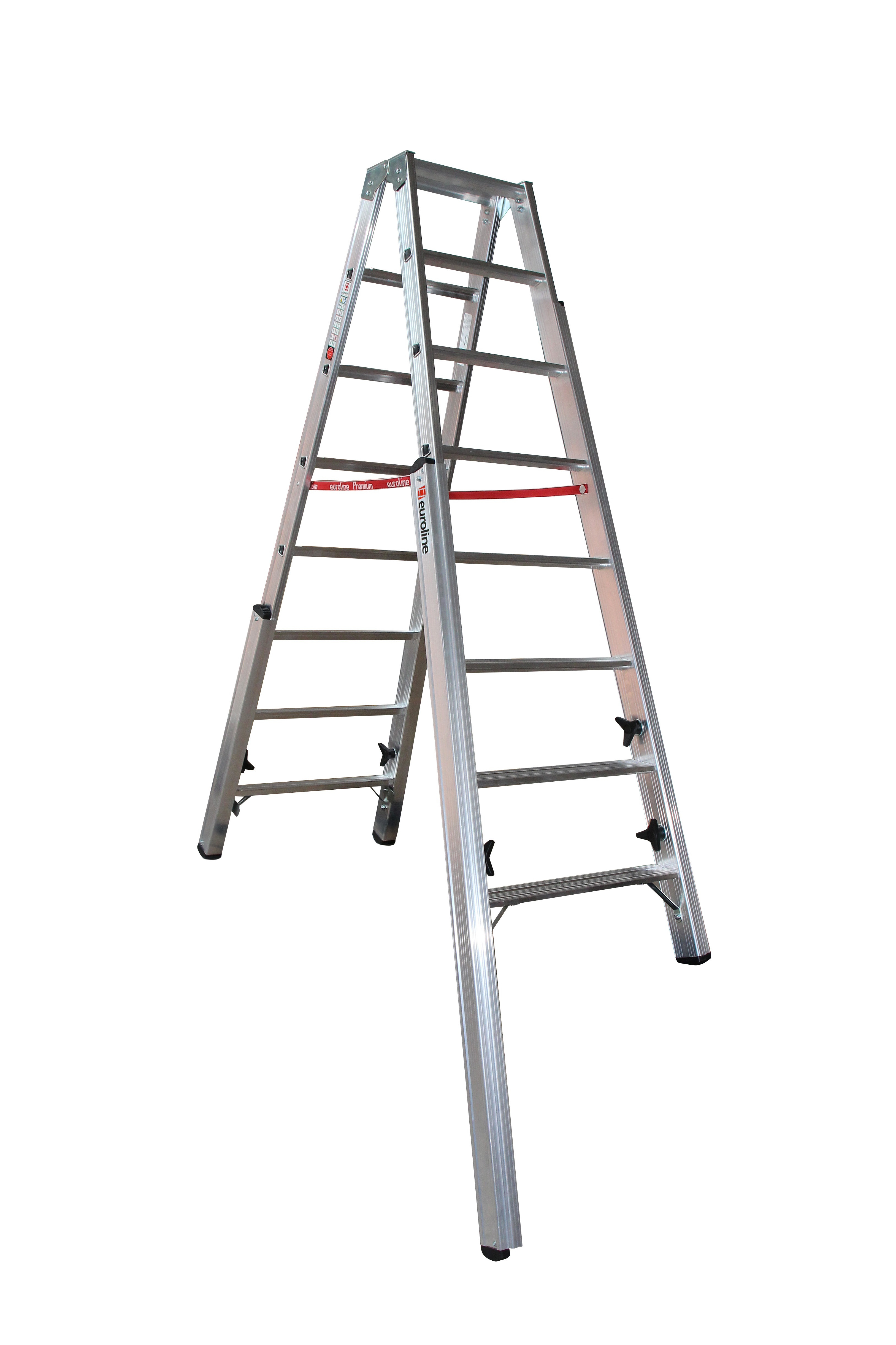 Nr. 30578 PREMIUM-Line Alu-Stufentreppenstehleiter PREMIUM line Alu-Stufentreppenstehleiter, 2 x 6 Stufen