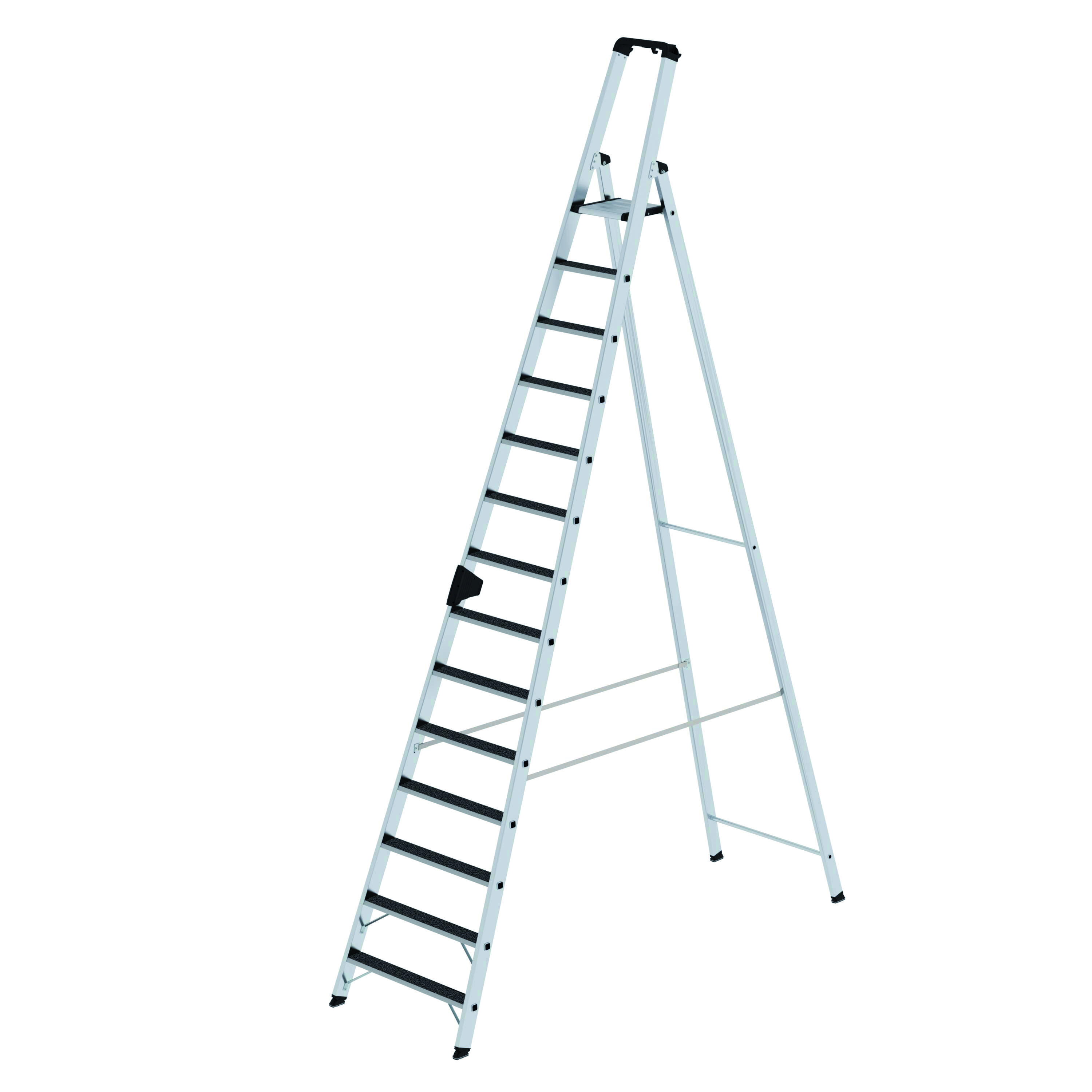 Stufen-Stehleiter, einseitig begehbar, mit clip-step R13 , 14 Stufen Stufen-Stehleiter, einseitig begehbar, mit clip-step R13, 12 Stufen