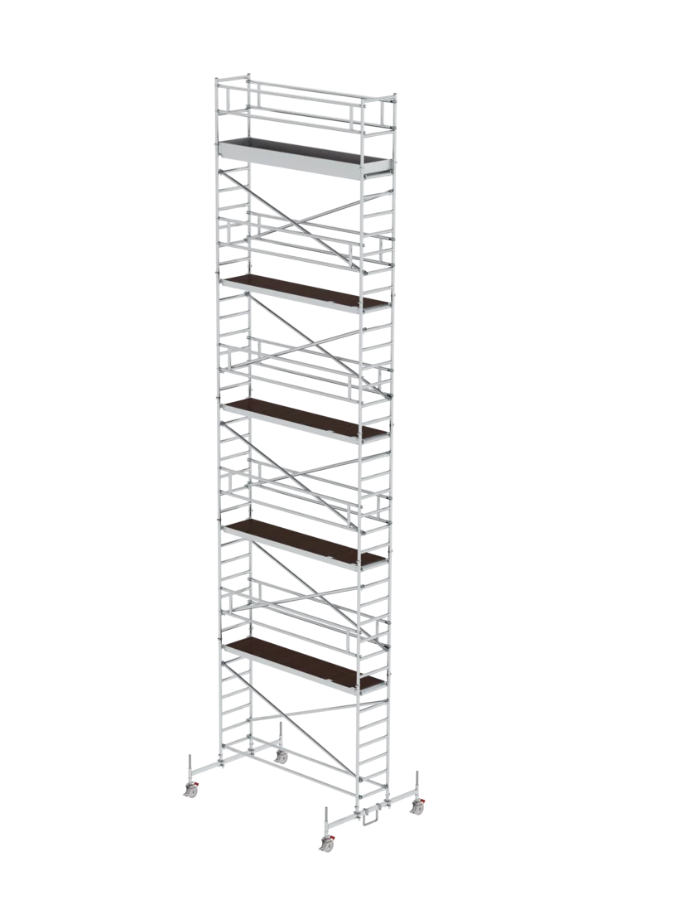 Aluminium-Rollgerüst mit Fahrbalken, Gerüstgröße 0,75 m x 3,00 m, Standhöhe 2,51 m Aluminium-Rollgerüst mit Fahrbalken, Gerüstgröße 0,75 m x 3,00 m, Standhöhe 2,51 m