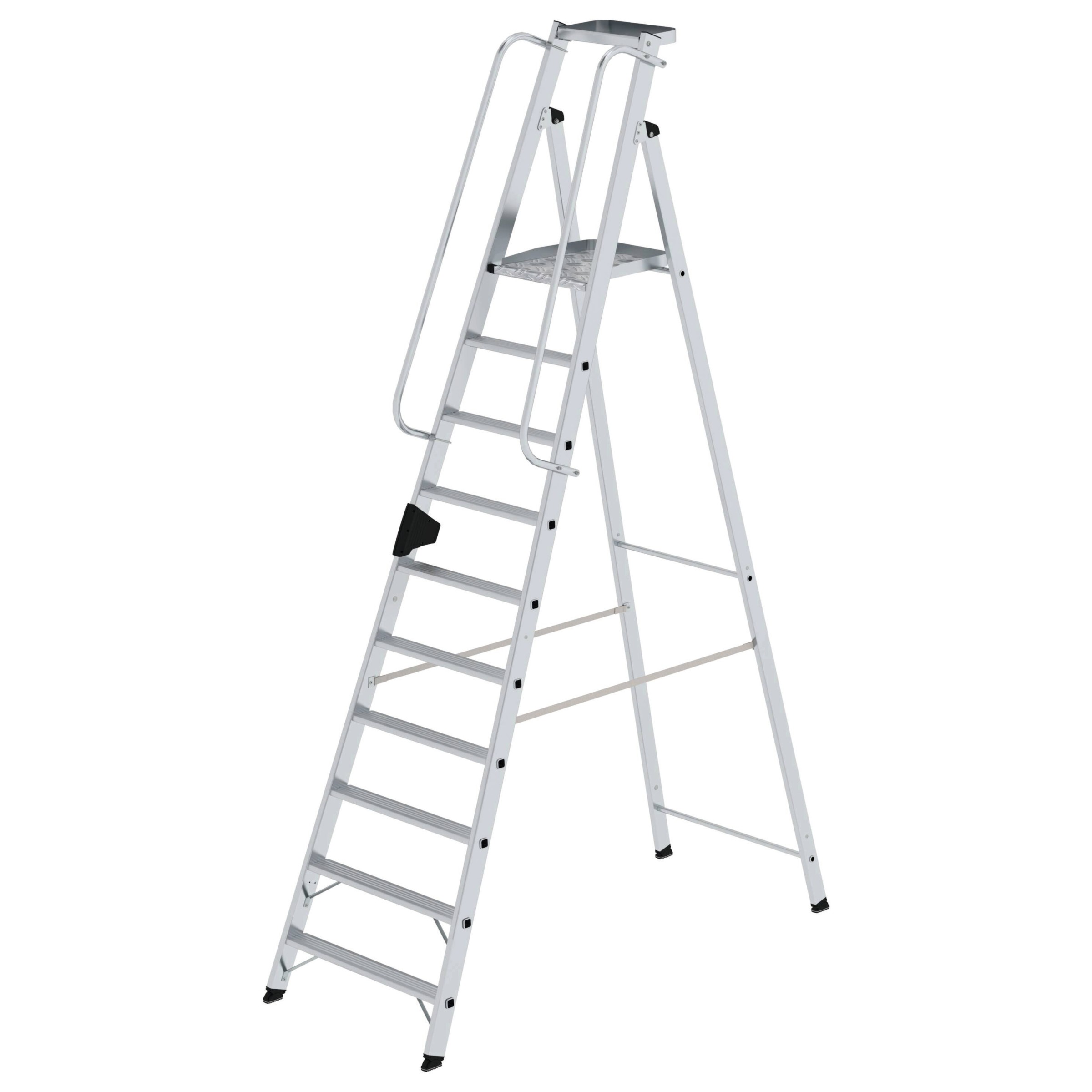 Aluminium-Stehleiter, einseitig begehbar, 5 Stufen Aluminium-Stehleiter, einseitig begehbar, 5 Stufen