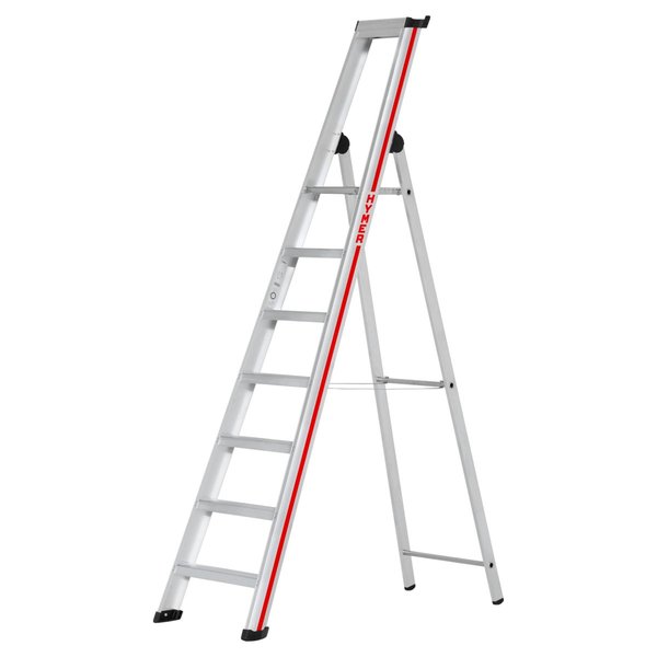 Stufenstehleiter mit Plattform, einseitig begehbar - 8 Stufen