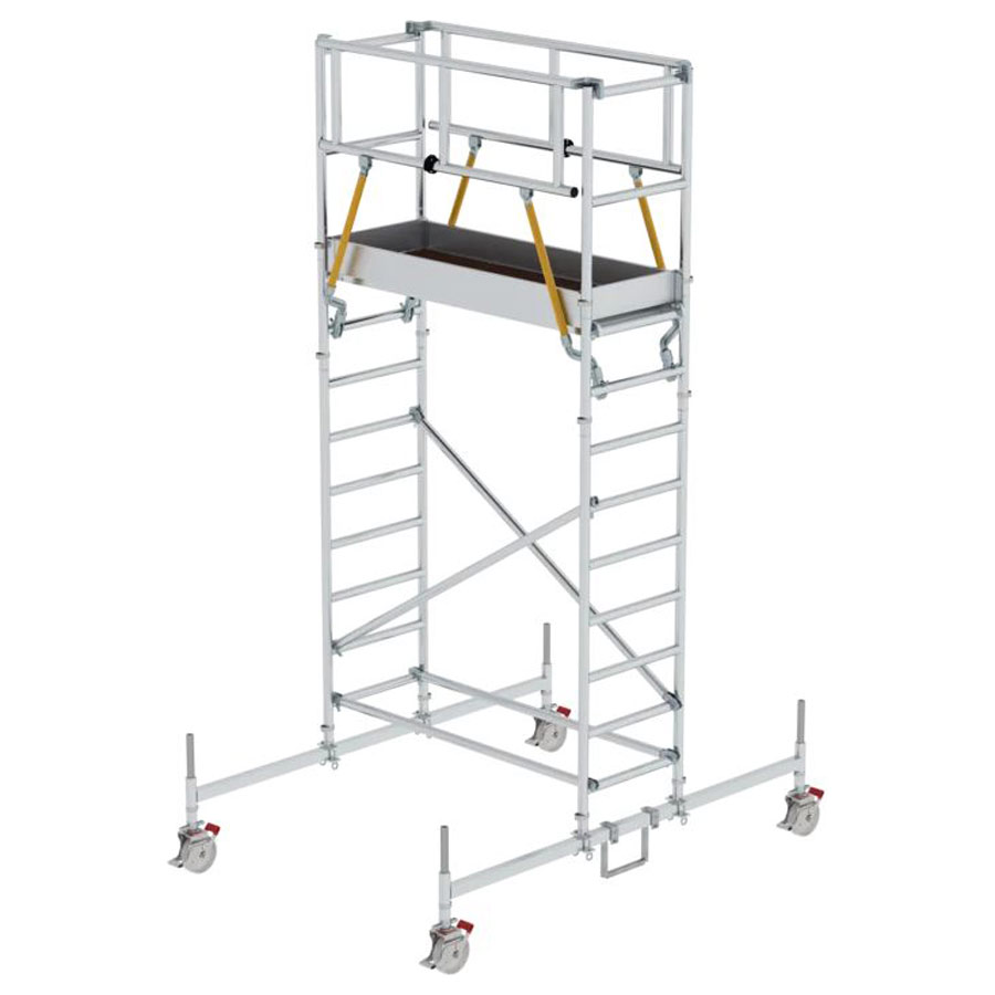 Rollgerüst SG mit Fahrbalken Plattformgröße 2,45 x 0,75 m Arbeitshöhe 6,66 m Rollgerüst SG mit Fahrbalken Plattformgröße 2,45 x 0,75 m Arbeitshöhe 6,66 m