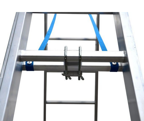 Mehrzweckleiter „Handwerkerausführung“ 3-teilig, 35/41/47 cm breit mit Aussteifungsstreben an den Leiternteilen, 3 x 6 Sprossen