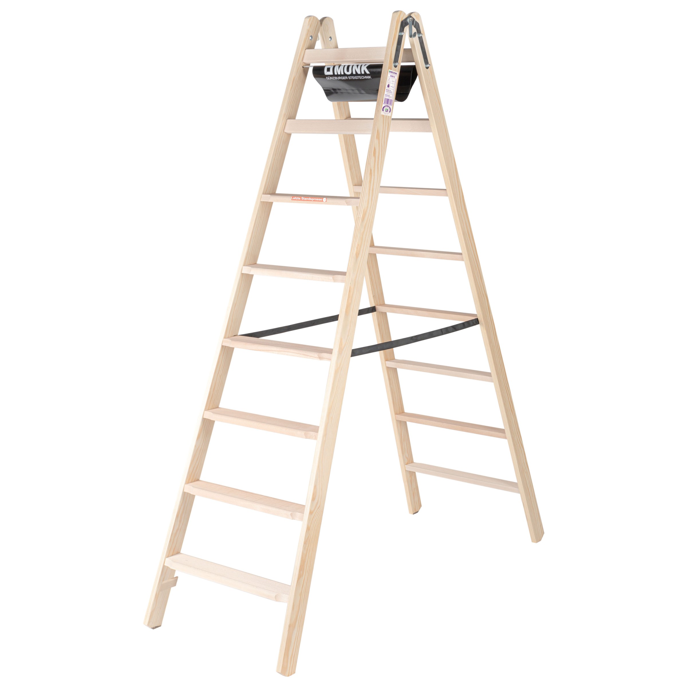 Stufen-Stehleiter, beidseitig begehbar Holz, 2x3 Stufen Stufen-Stehleiter, beidseitig begehbar Holz, 2x3 Stufen