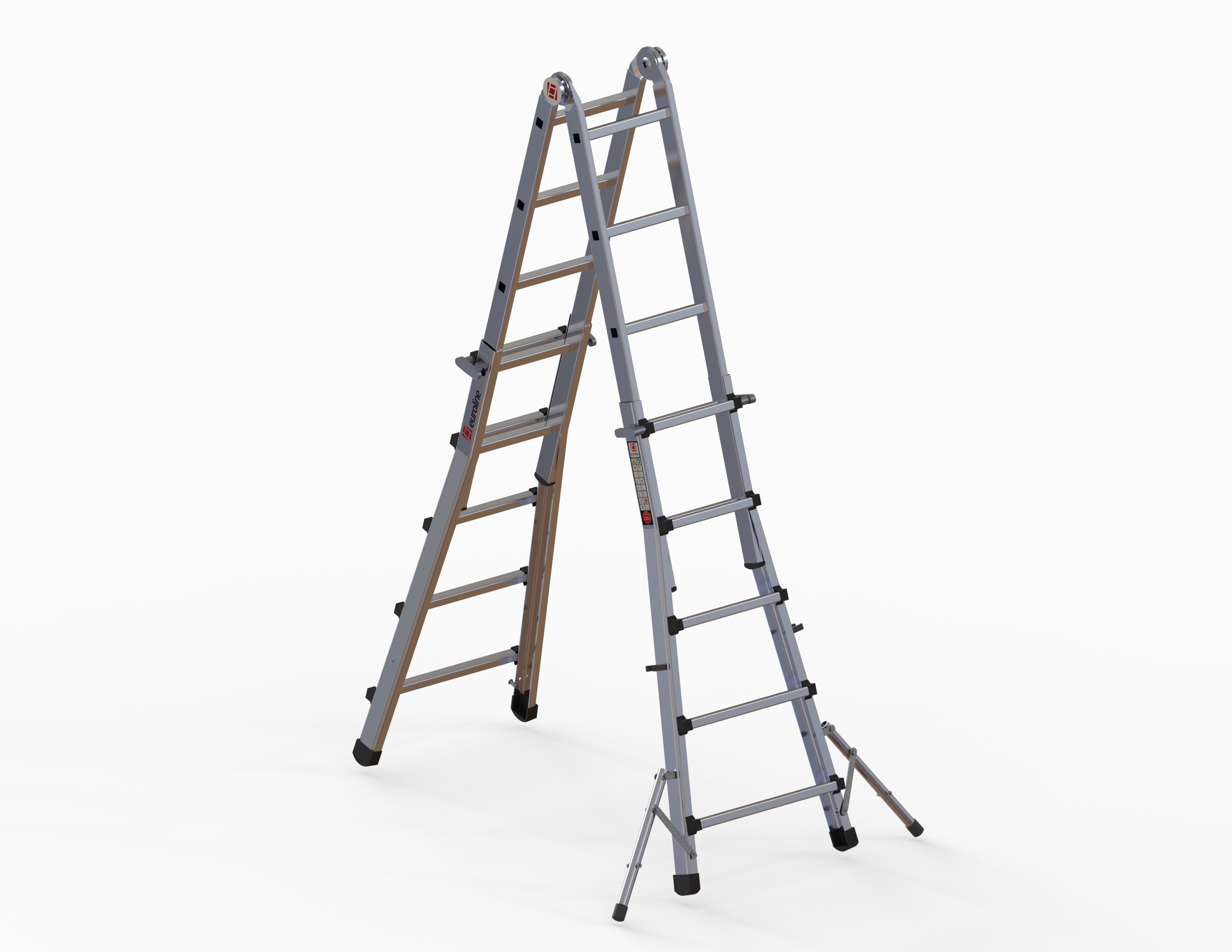 PREMIUM line Alu-Vario-Klappleiter mit Standverbreiterung, 4 x 4 Sprossen