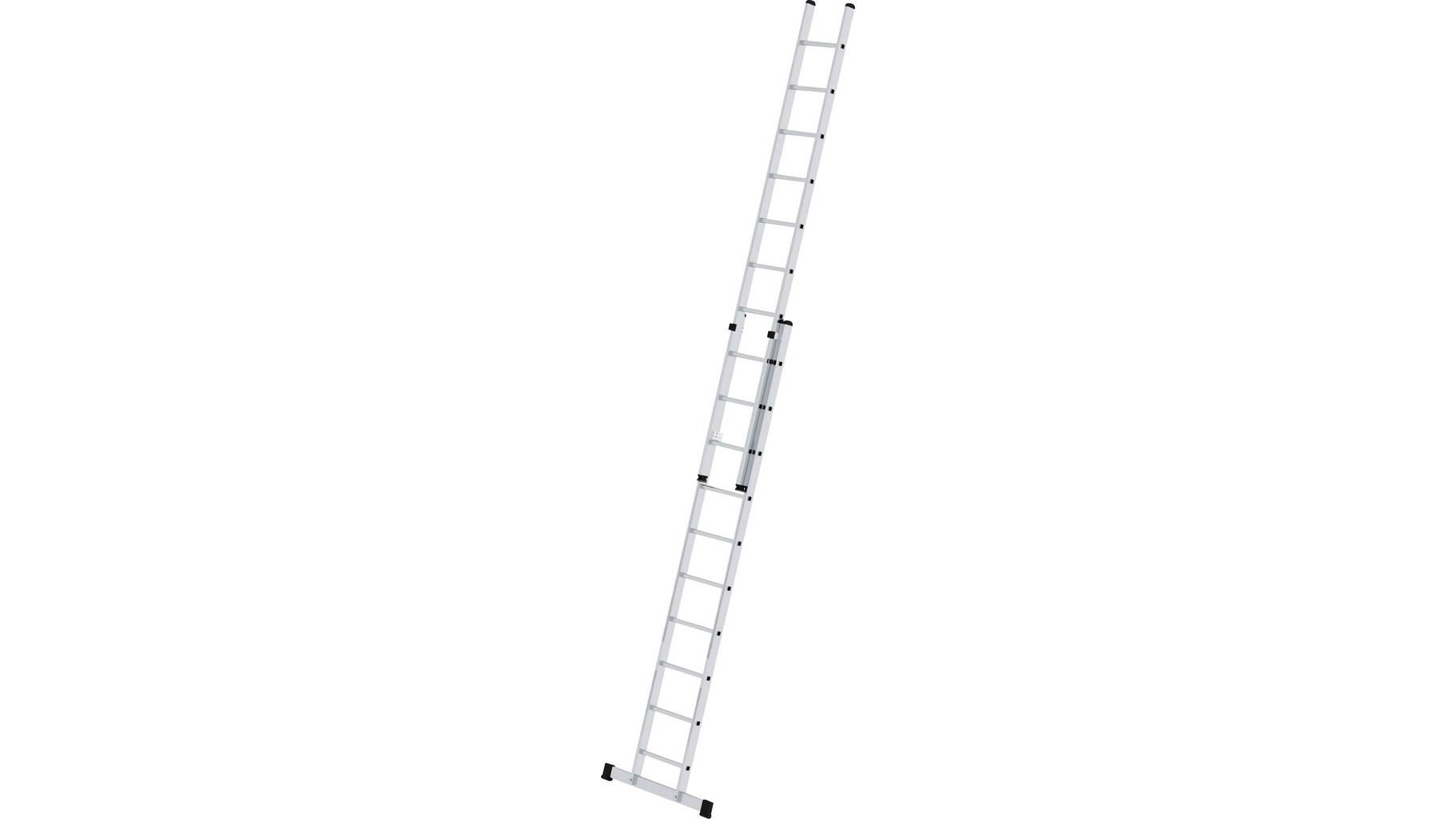 Sprossen-Schiebeleiter 2-teilig mit Standard-Traverse, 2x10 Sprossen Aluminium-Schiebeleiter 2-teilig mit Standard-Traverse , 2x8 Sprossen