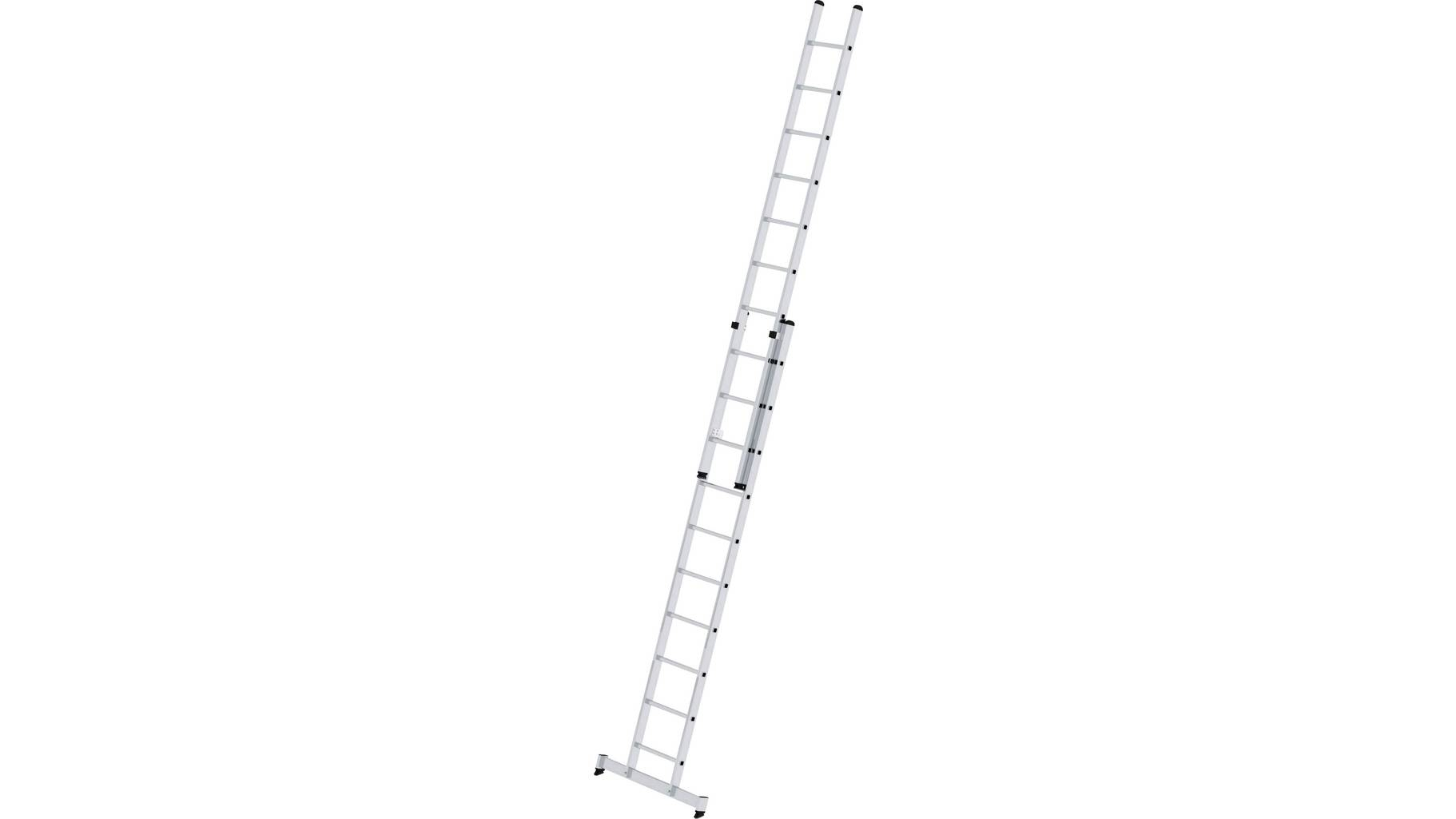 Aluminium-Schiebeleiter 2-teilig, mit nivello®-Traverse, 2x10 Sprossen Aluminium-Schiebeleiter 2-teilig mit nivello®-Traverse - 2x18 Sprossen