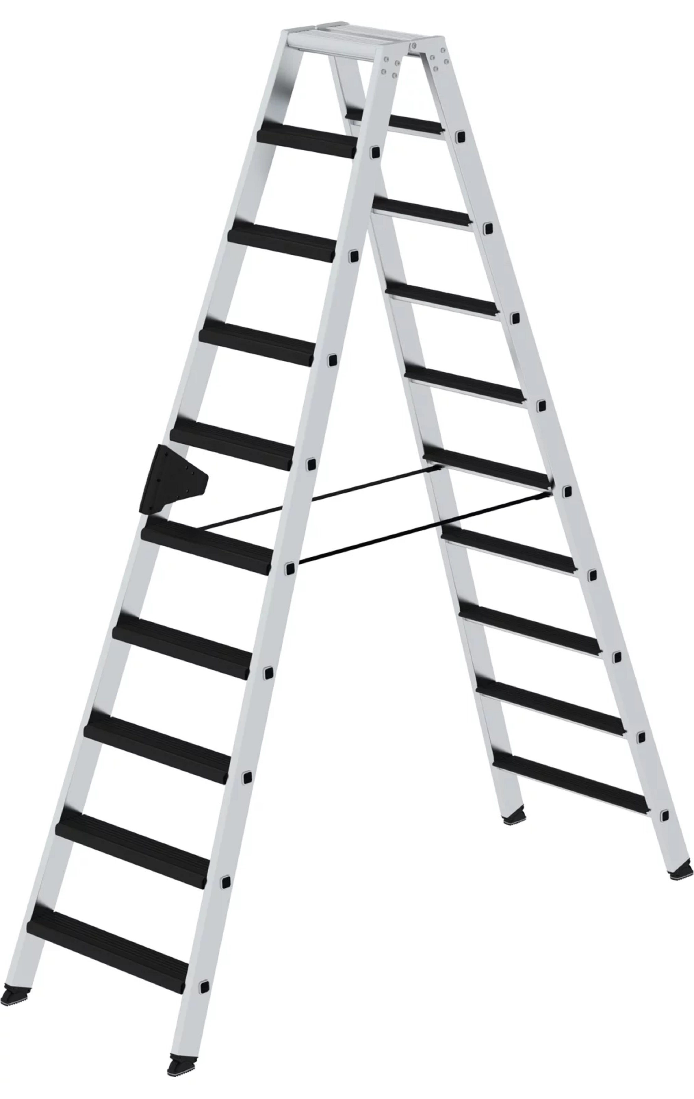 42220 Stufen-Stehleiter beidseitig begehbar mit relax step, 2x8 Stufen