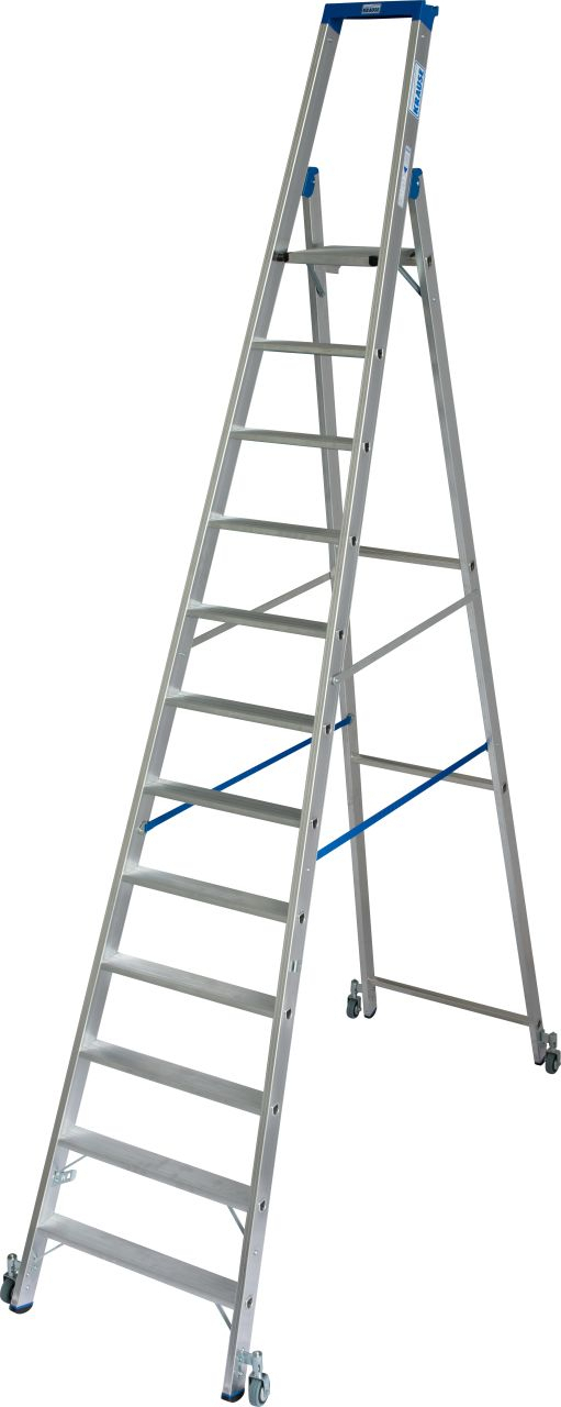 Stabilo Stufen-Stehleiter, fahrbar , 12 Stufen Stabilo Stufen-Stehleiter, fahrbar 6 Stufen