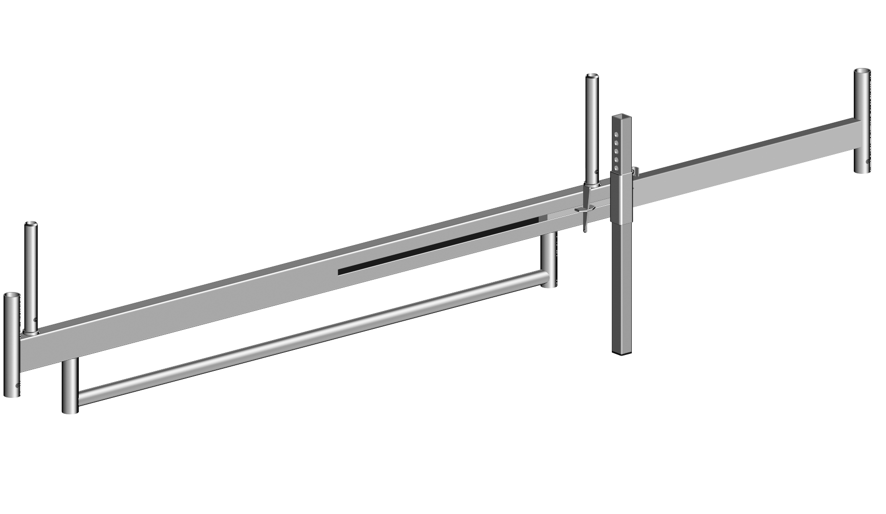 Fahrbalken mit 2 Rohrverbindern, verstellbar