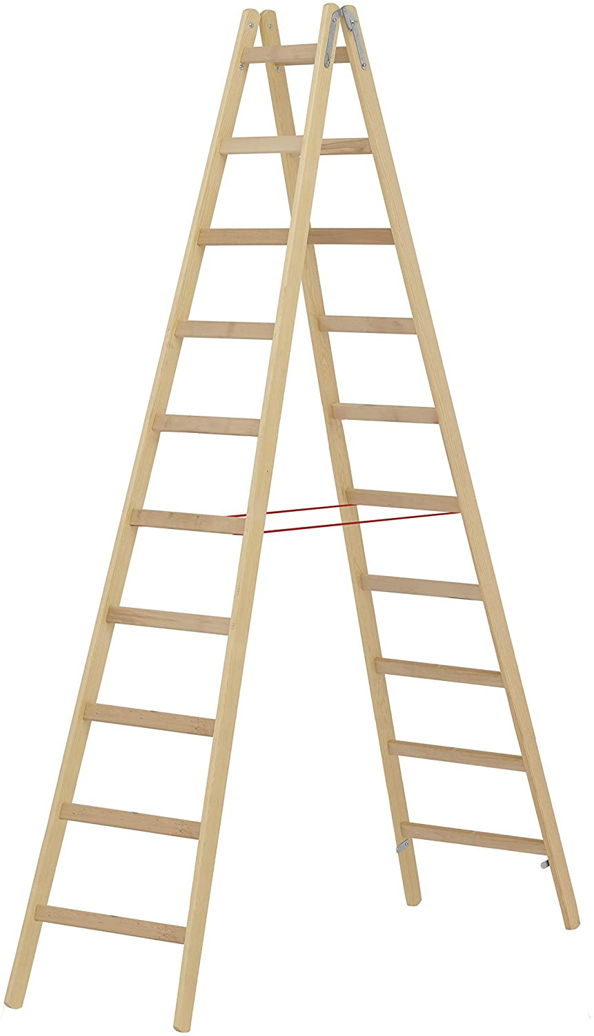Holz-Sprossenstehleiter, beidseitig begehbar - 2x3 Sprossen