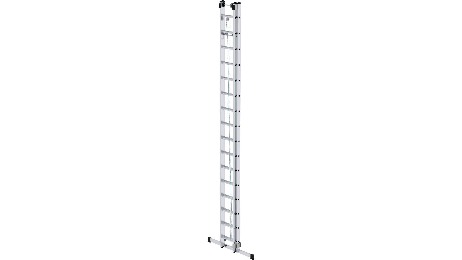 Aluminium-Seilzugleiter 2-teilig mit Standard-Traverse - 2x16 Sprossen