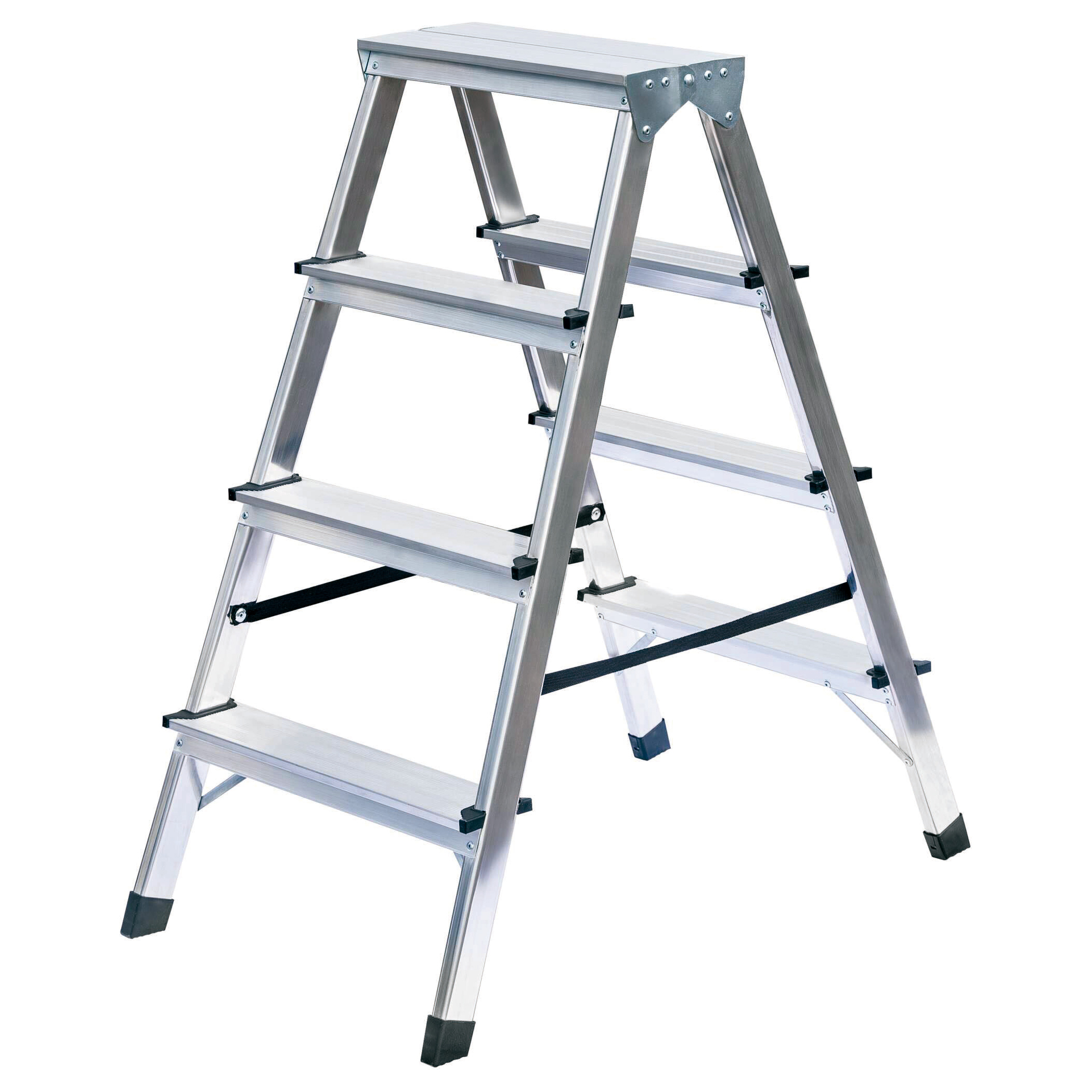 Haushaltsstehleiter beidseitig begehbar, 2 x 3 Stufen Haushaltsstehleiter beidseitig begehbar, 2 x 3 Stufen