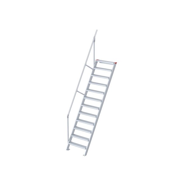 Treppe, 60° Steigwinkel, 1000 mm Stufenbreite, Alu gerieft, 5 Stufen Treppe, 60° Steigwinkel, 1000 mm Stufenbreite, Alu gerieft, 5 Stufen