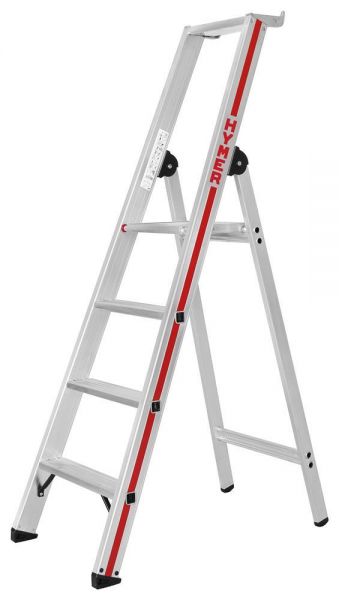 Stufenstehleiter mit Plattform, einseitig begehbar - 4 Stufen
