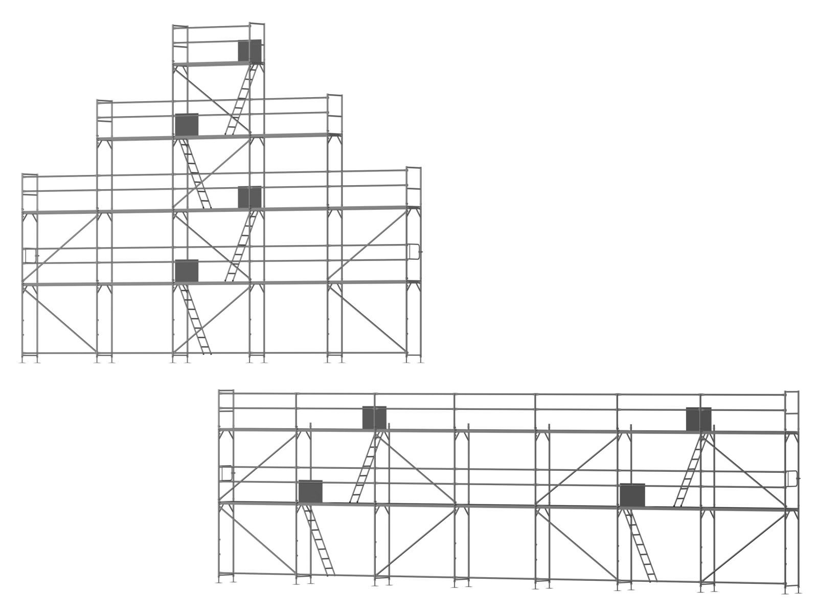 Ernst Giebelgerüst groß PLUS - 2,5 m Felder FA250-G3A+18 Giebelgerüst groß PLUS - 2,5 m Felder