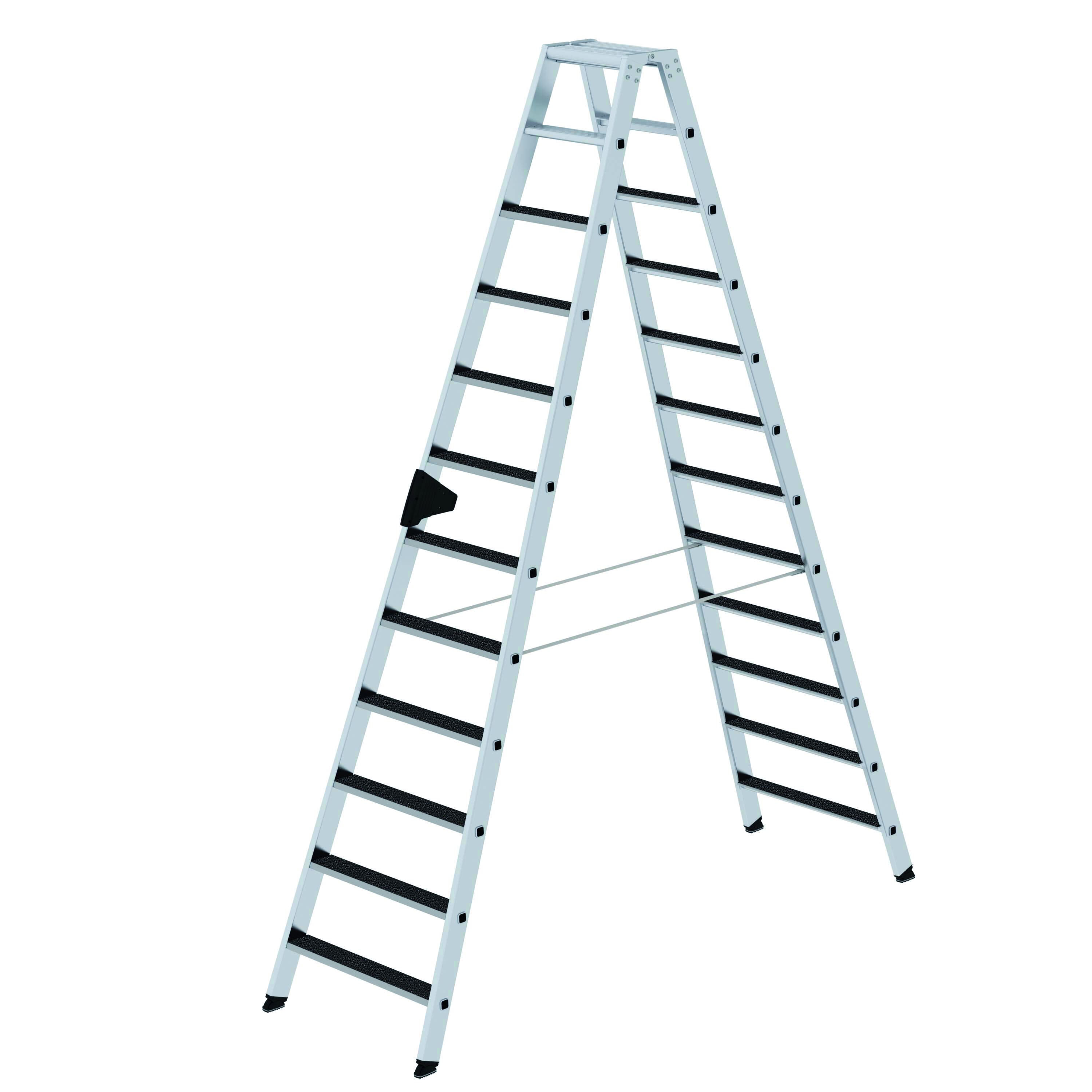 Stufen-Stehleiter, beidseitig begehbar mit clip-step R13, 2x3 Stufen