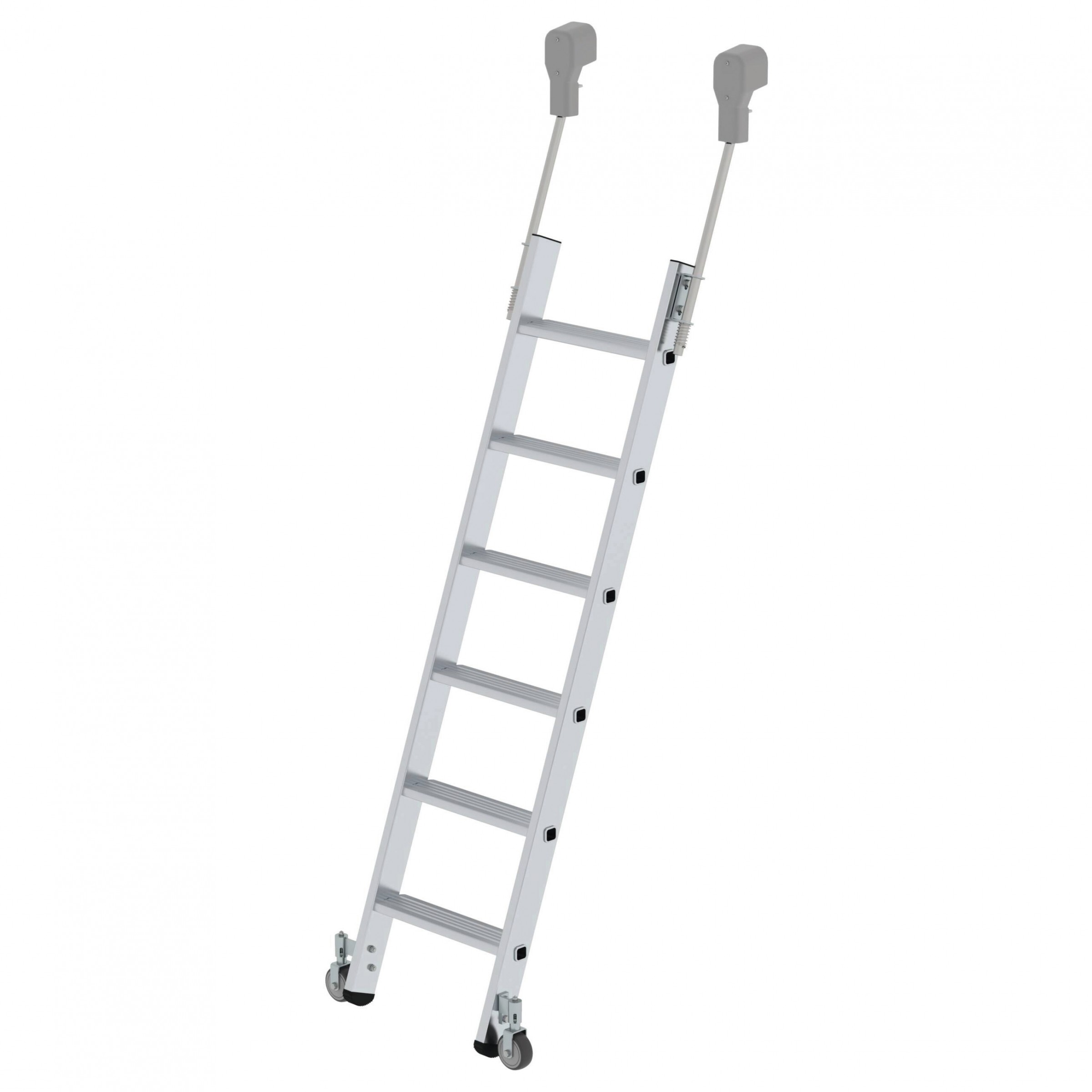 Aluminium-Regalleiter, fahrbar, 10 Stufen Aluminium-Regalleiter, fahrbar, 10 Stufen