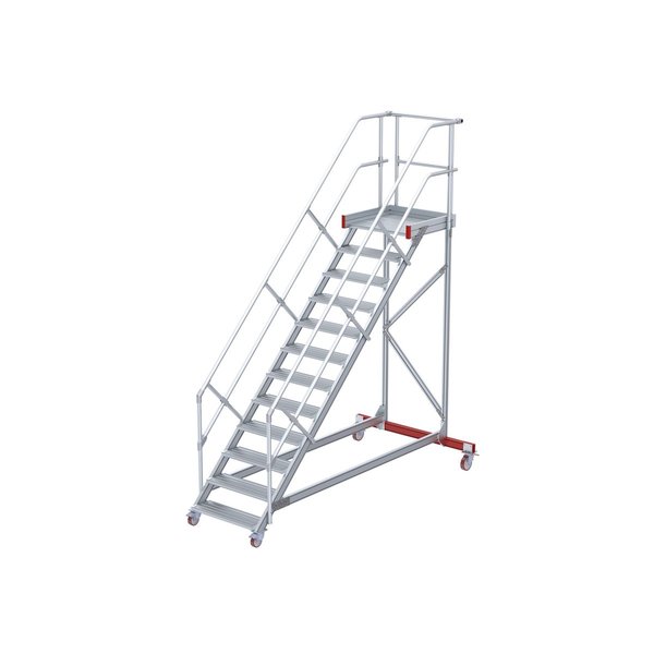 Euroline Wartungsbühne, Steigwinkel 45°, Stufenbreite 1000 mm, 18 Stufen